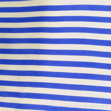 Tecidos para camisas com estampa de 100% rayon azul branco listrado